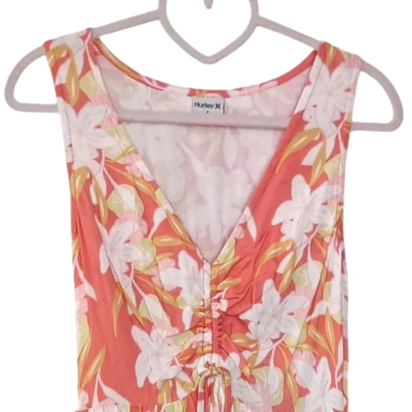NWT Hurley Sand Dollar Printed Smocked Back Midi Dress Size Small 🌼🏵️ - Picture 3 of 9